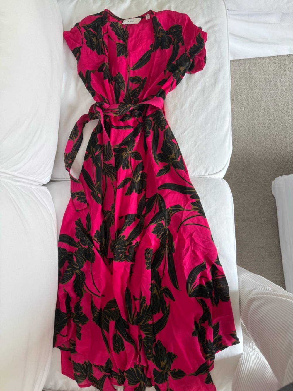 A.L.C. "Cora" Silk Midi Wrap Dress - Picture 4 of 8